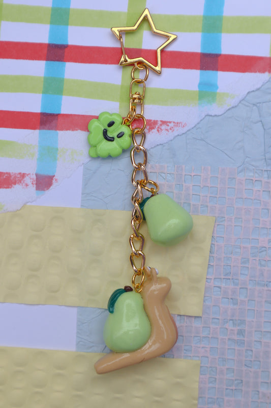 Pear Slippy the Snail Bag Charm